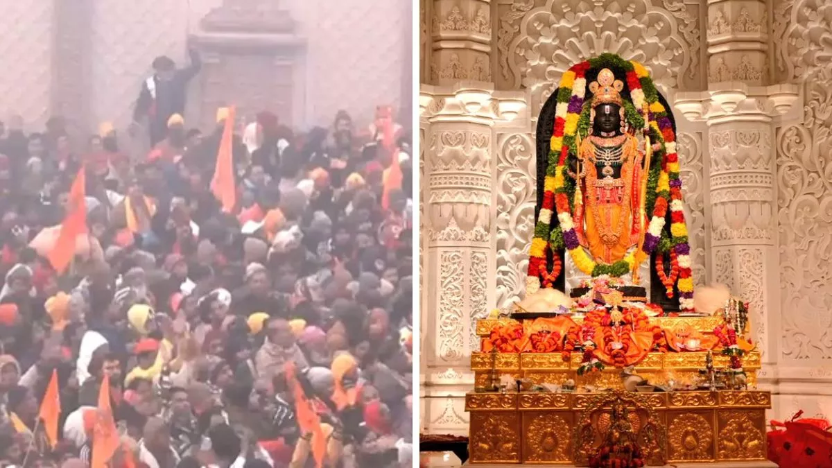 23 01 2024 ram mandir ayodhya 23635956 84039988 - श्रीराममंदिर के प्राण प्रतिष्ठा समारोह के बाद पहली सुबह श्रीरामलला के दर्शन के लिए उमड़ी भारी भीड़।